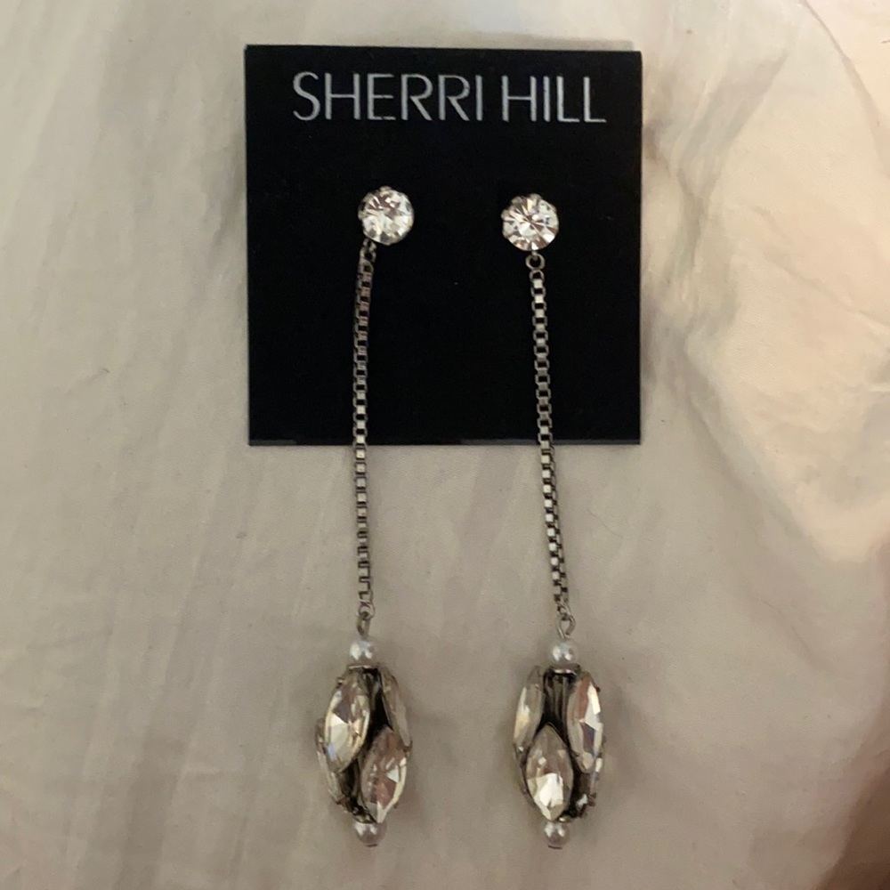 Sherri Hill silver earrings